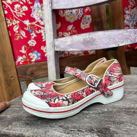 Dansko Shoes - Dansko Pink Floral Valerie Mary Jane Buckle Shoes Boho Chic Size EU 38 US 7.5-8